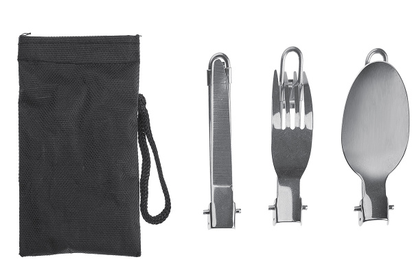 4 Набор столовых приборов TOURIST Дружба (ложка, вилка, нож), нержавеющая сталь, в чехле