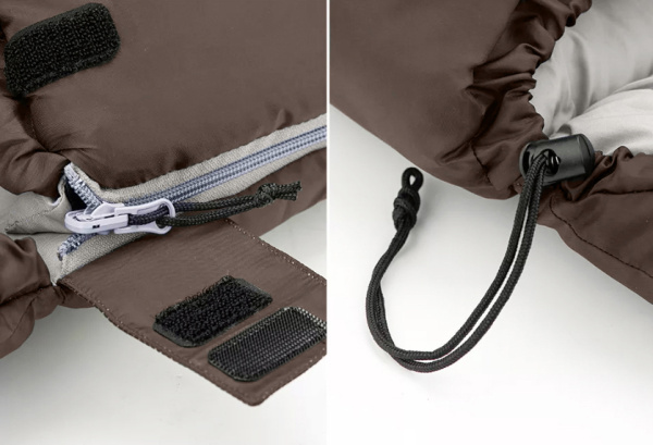 Мешок спальный Naturehike U250, (190х30)х75 см, (правый) (ТК: +6C), коричневый