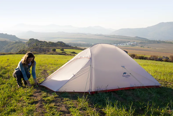 Палатка Naturehike Cloud Up Pro Si 3-местная, алюминиевый каркас, серо-красная