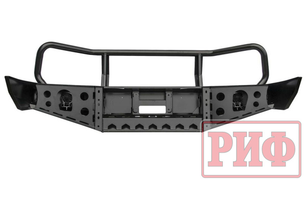 Бампер РИФ силовой передний Toyota Land Cruiser 105 с доп. фарами и защитной дугой