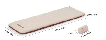 Коврик самонадувающийся Naturehike 200х65х6 см, бежевый