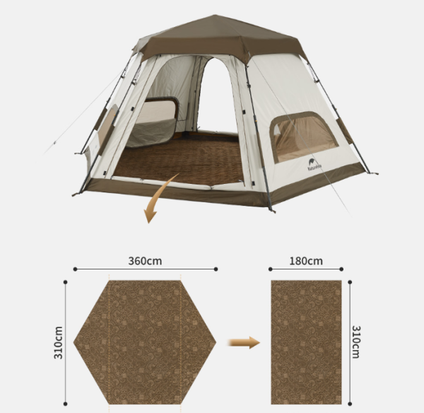 3 Палатка Naturehike Hexagonal 3-4-местная, автоматическая, хаки (бежевая) 3 Палатка Naturehike Hexagonal 3-4-местная, автоматическая, хаки (бежевая)