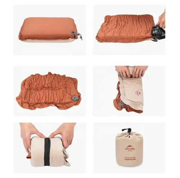 1 Подушка самонадувающаяся Naturehike 46x30x17см, бежевая