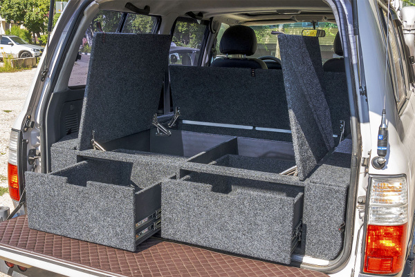 Органайзер для Toyota Land Cruiser 80 (2 выдв.ящика+спальник)