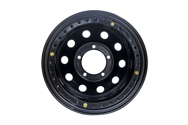 Диск усиленный УАЗ стальной черный 5x139,7 8xR16 d110 ET-19 с двойным бедлоком (красн.) на барабанные тормоза