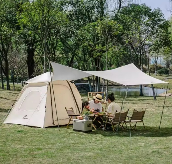 2 Палатка Naturehike Ango 3-местная, быстросборная, бежевая, со стойками 2 Палатка Naturehike Ango 3-местная, быстросборная, бежевая, со стойками