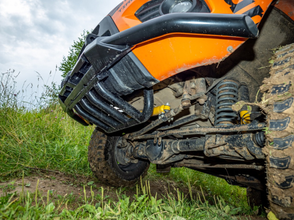 Бампер РИФ силовой передний УАЗ Патриот 2015+ с квадратом под фаркоп и защитой рулевых тяг стандарт