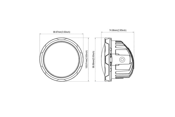 Светодиодные фара комбинированного света AURORA 102 мм 60W (комплект 2 шт)