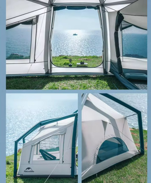 2 Палатка Naturehike Lingfeng Air 12.0 2-местная, быстросборная, надувной каркас, бело-голубая 2 Палатка Naturehike Lingfeng Air 12.0 2-местная, быстросборная, надувной каркас, бело-голубая