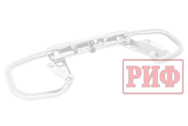 Бампер РИФ силовой задний Toyota Land Cruiser Prado 150 c квадратом под фаркоп (белый)