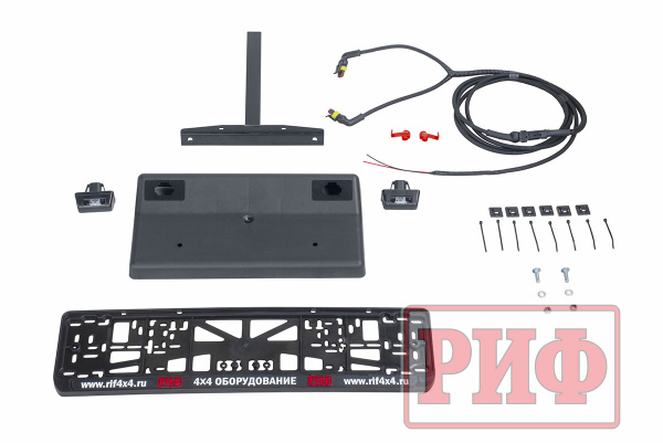 Бампер РИФ силовой задний Mitsubishi L200 2005-2015 (кузов 1350 мм) с квадр. под фаркоп, калиткой, фонарями, подсветкой номера