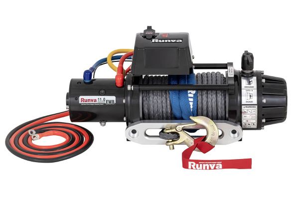 Лебёдка электрическая 12V Runva 11000 lbs 5000 кг (влагозащищенная) синтетический трос