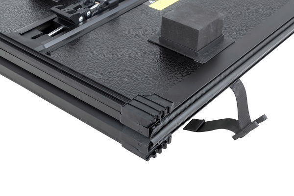 Крышка кузова РИФ для Foton Tunland G7, трёхсекционная 1620х1640/1620 мм, алюминиевая, черная