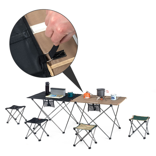 Стол туристический Naturehike алюминиевый, 75х55х52 см, складной, бежевый