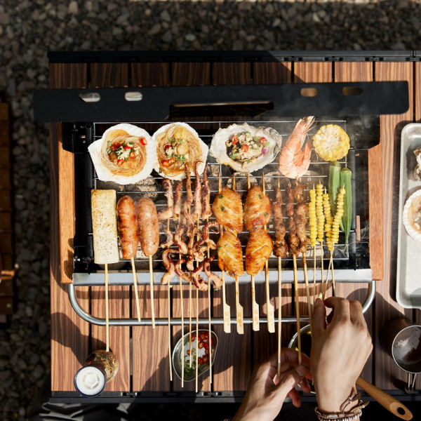 3 Гриль угольный Naturehike BBQ, черный