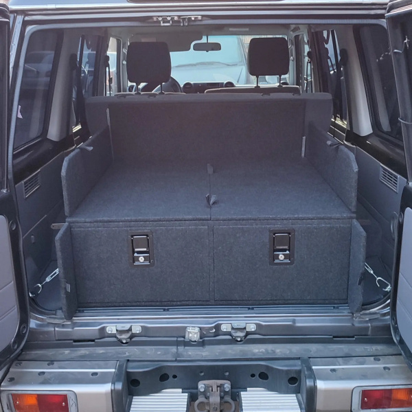 Органайзер в багажник для Toyota Land Cruiser 76 (2 выдвижных ящика+спальник)