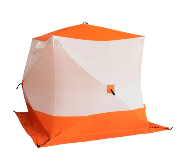 1 Палатка зимняя куб СЛЕДОПЫТ 2,1 х2,1 м, Oxford 210D PU 1000, оранжевый/белый