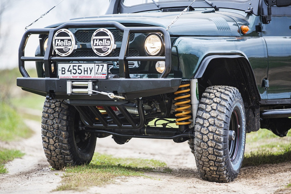 Бампер РИФ передний УАЗ Hunter универсальный с кенгурином