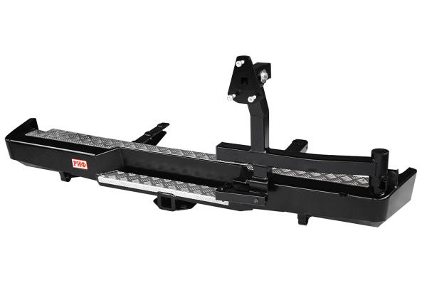 Бампер РИФ силовой задний для ГАЗ Соболь с квадратом под фаркоп и калиткой стандарт