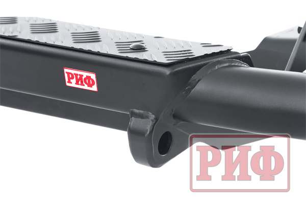 Бампер РИФ задний силовой/защита штатного бампера Mitsubishi Pajero Sport 2015-2020 c квадратом под фаркоп