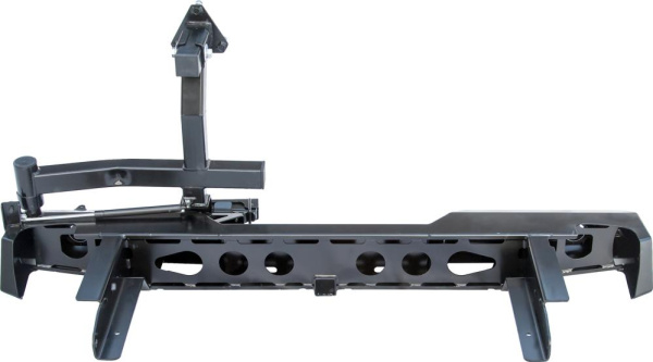 Бампер РИФ силовой задний Nissan NP300 2010+ (кузов 1500 мм) с квадратом под фаркоп, калиткой и фонарями