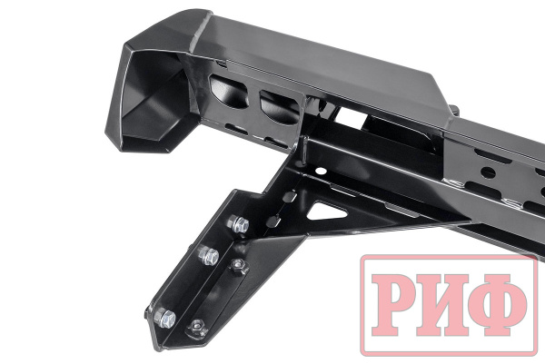 Бампер РИФ силовой задний Mitsubishi L200 2019-2022 с квадратом под фаркоп