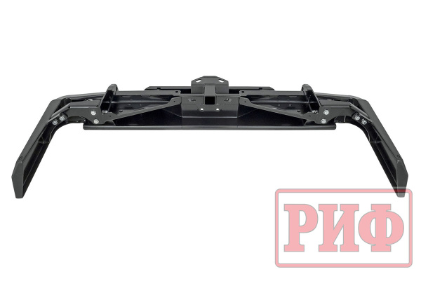 Бампер РИФ силовой задний Toyota Land Cruiser 76 2007-2024 с квадратом под фаркоп и фонарями