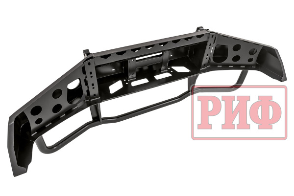 Бампер РИФ передний Toyota Land Cruiser 76/78 2007+ c доп. фарами и защитной дугой, с площадкой под