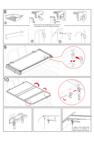 Крышка кузова РИФ для Toyota Hilux 2015+ трёхсекционная