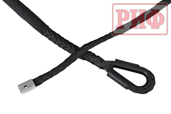 Трос для лебёдки синтетический РИФ 12 мм/26 м, черный