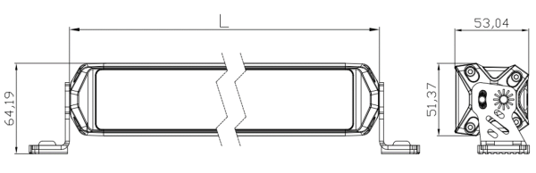Светодиодная фара дальнего света РИФ 183 мм 20W LED