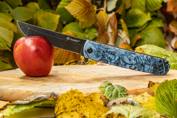 4 Нож складной GANZO, G626-GS Серый Самурай, длина клинка 96 см