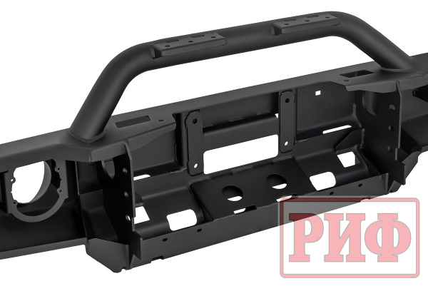 Бампер РИФ силовой передний JAC T6, SOLLERS ST6 под штатные фары, с центральной защитной дугой, стандарт