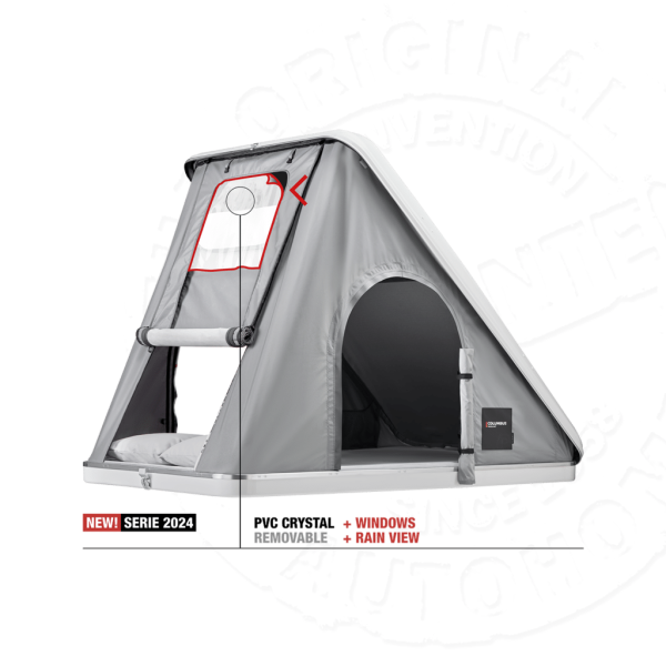 2 Палатка на крышу автомобиля AUTOHOME COLUMBUS VARIANT X-LARGE, тент серый, лестница 215 мм