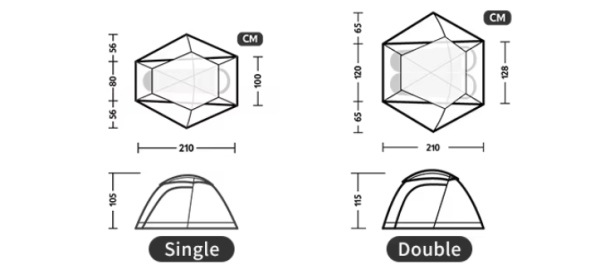 Палатка Naturehike Jims Gear Si 2-местная, алюминиевый каркас, сверхлегкая, белая