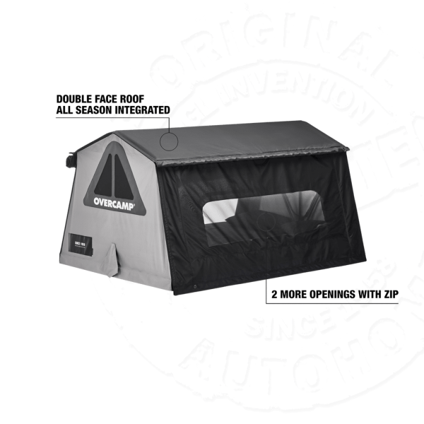 4 Палатка на крышу автомобиля AUTOHOME OVERCAMP SMALL, тент синий, лестница 215 мм