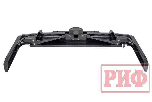 Бампер РИФ силовой задний Toyota Land Cruiser 76 2007-2024 с квадратом под фаркоп, калиткой и фонарями