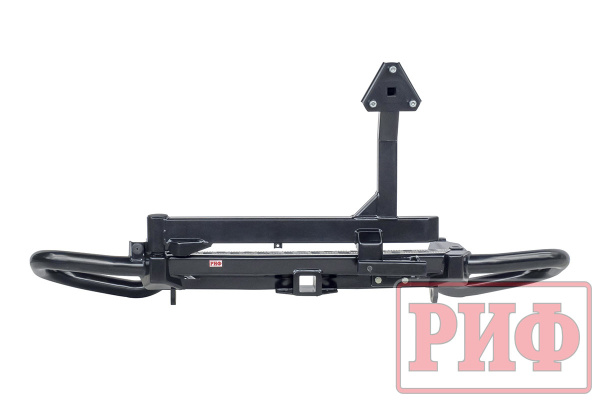 Бампер РИФ силовой задний Toyota Land Cruiser Prado 150 c квадратом под фаркоп и калиткой