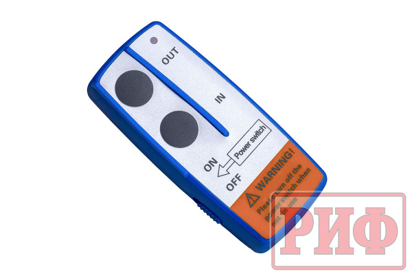 Лебёдка переносная РИФ 9000SR c площадкой в квадрат для фаркопа и проводами (в сборе) синт. трос