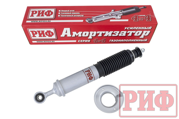 Амортизатор усиленный РИФ передний газовый Nissan Navara D40/Pathfinder R51 штатный и лифт 0-50 мм