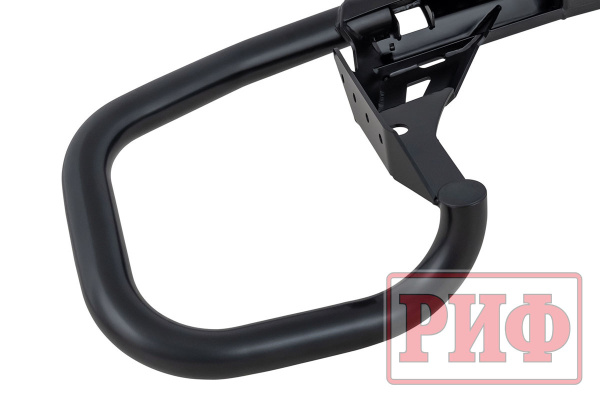 Бампер задний силовой/защита штатного бампера РИФ Nissan Patrol Y62 c квадратом под фаркоп