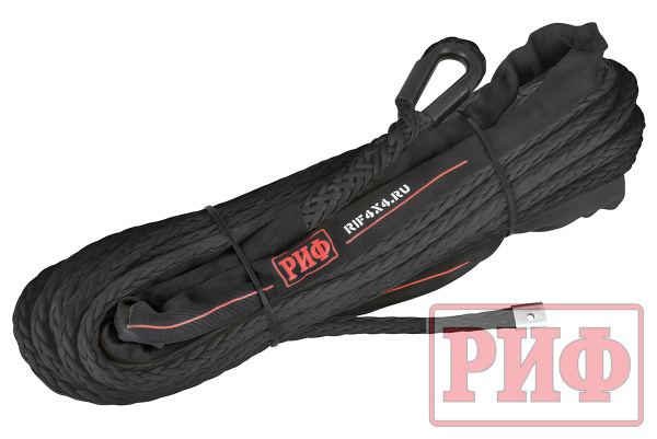 Трос для лебёдки синтетический РИФ 10 мм/26 м, черный