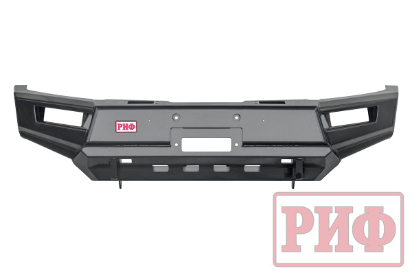 Бампер РИФ силовой передний Mitsubishi Pajero Sport 2015-2020 под доп. фары, с защитой бачка омывателя (фары в комплект не входят)