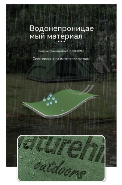 2.Палатка туристическая Naturehike 3-местная, быстросборная, алюминиевый каркас, серо-зеленая 2.Палатка туристическая Naturehike 3-местная, быстросборная, алюминиевый каркас, серо-зеленая