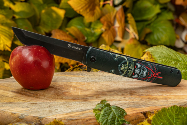 4 Нож складной GANZO, G626-BS Черный Самурай, длина клинка 96 см